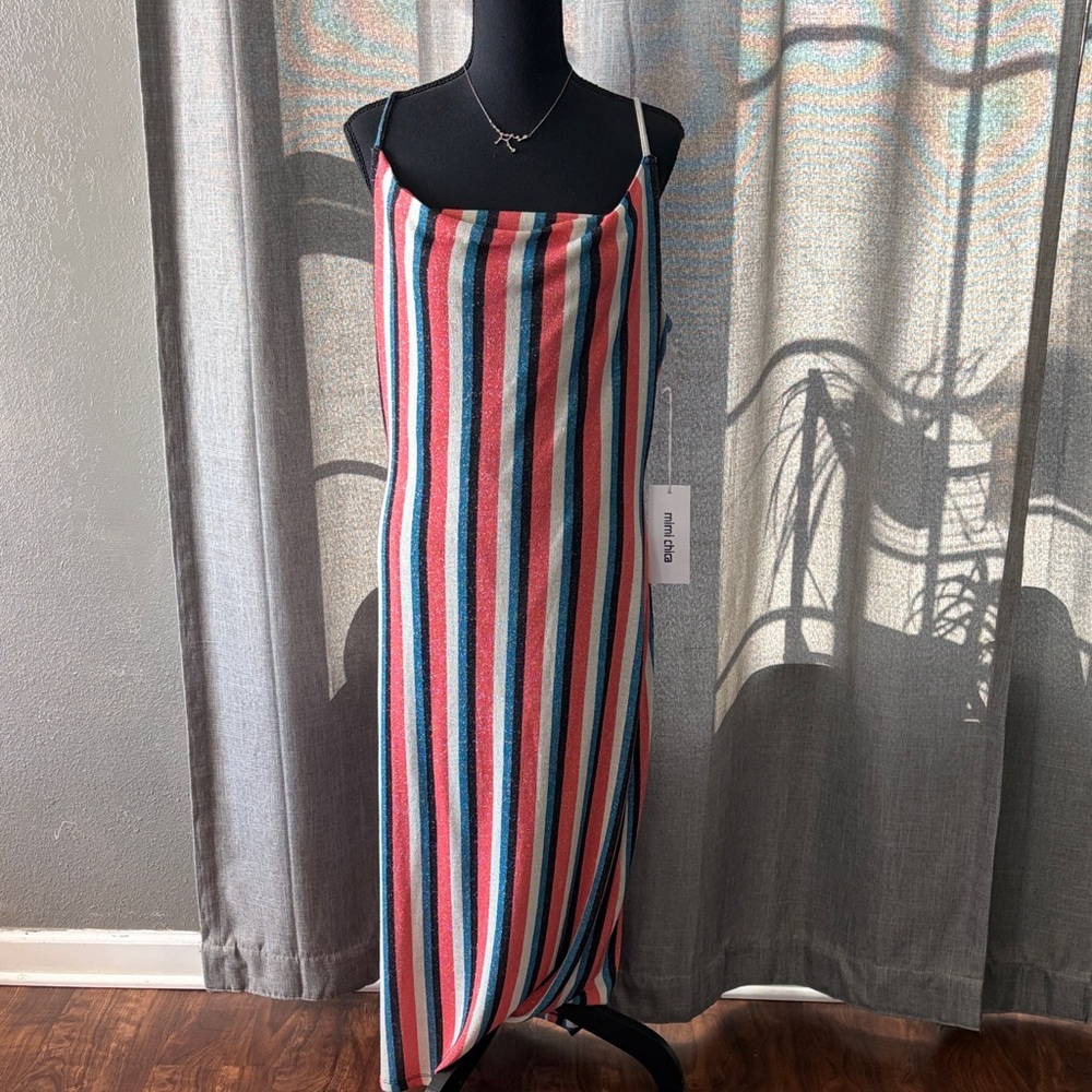 Mimi Chica Multicolor Striped Midi Dress
